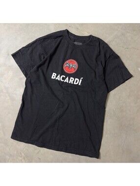Bacardi Graphic T-Shirt Mens XL Black Rum Alcohol Promo Logo